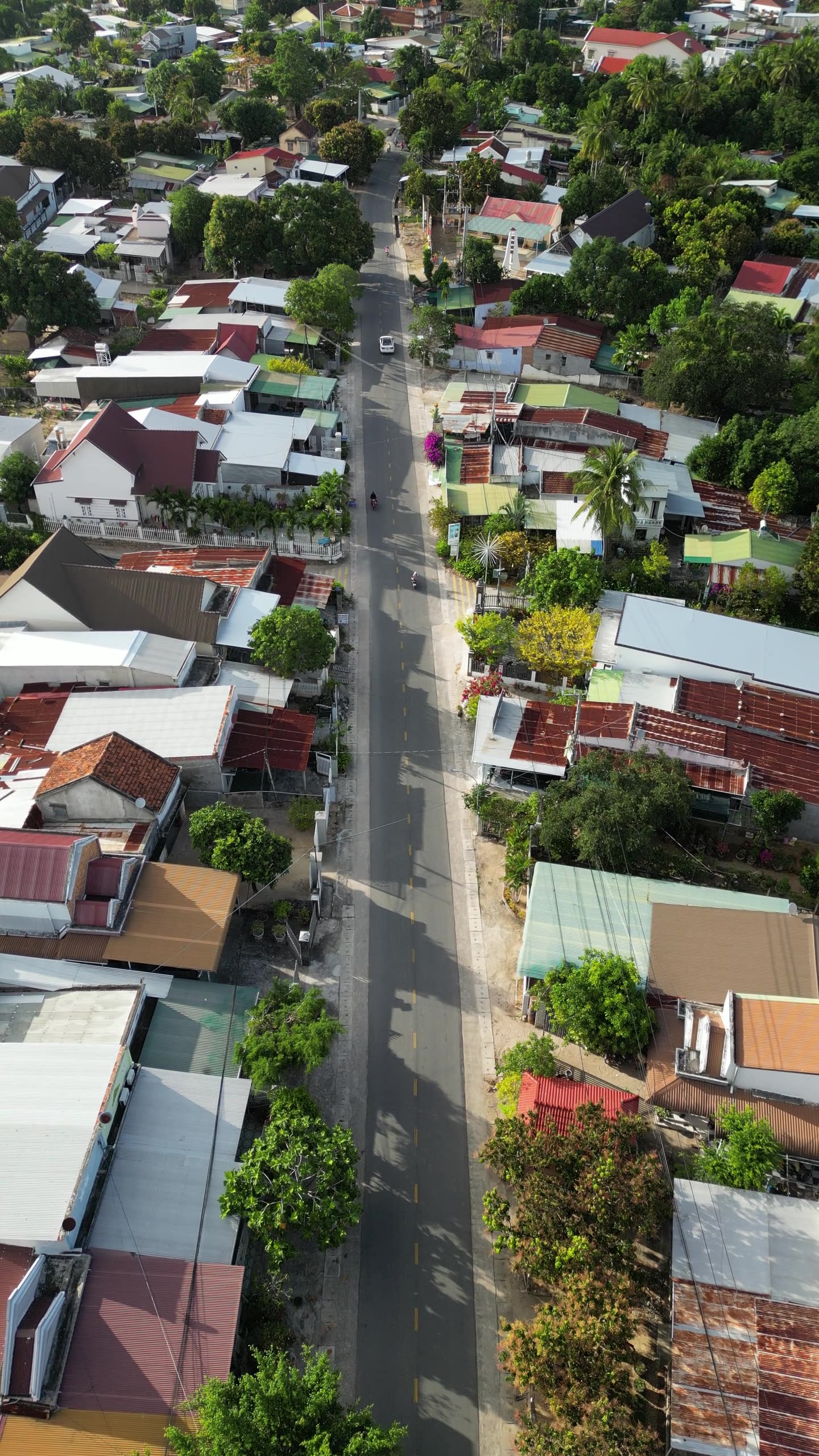 Aerial suburban neighborhood still used as a drone example poster