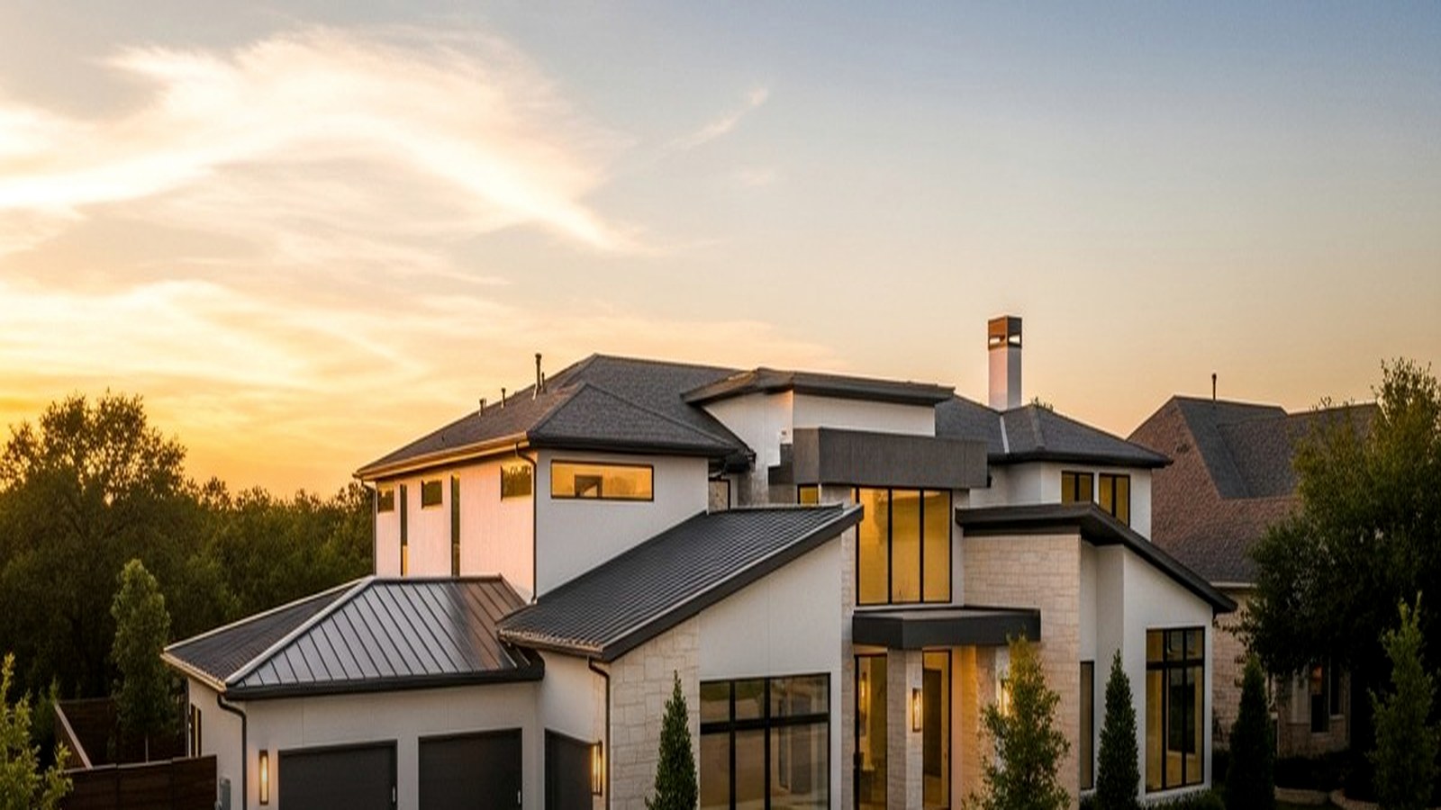 Luxury home exterior and landscaping detail